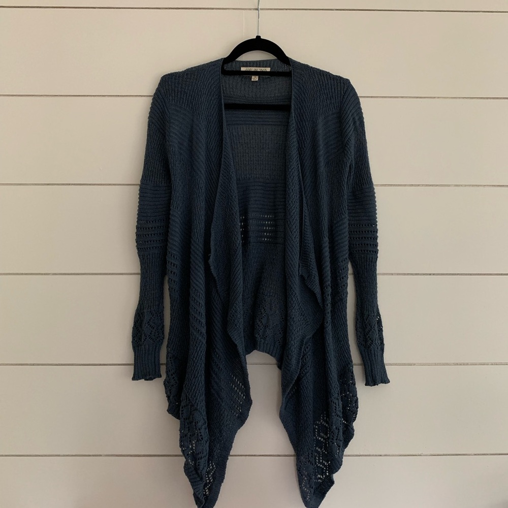 Pink Rose blue knit cardigan